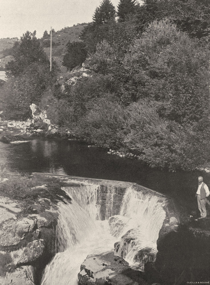JURA. Foncine- Cascade du Vieux- Moulin 1905 old antique vintage print picture